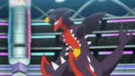Mega Garchomp, as seen in the anime (Image via The Pokemon Company)
